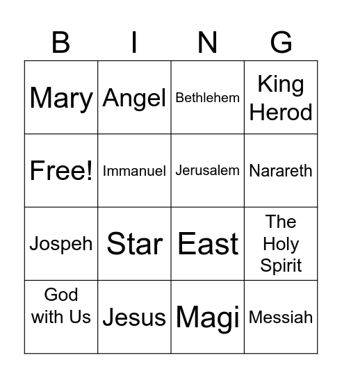 The Marriage, Magi & the Messiah Bingo Card