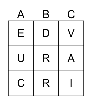 Alphabet Bingo Card