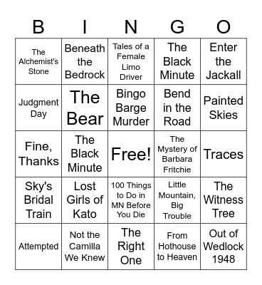 DVBF BOOK BINGO Card