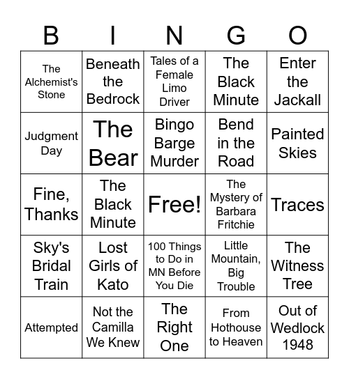 DVBF BOOK BINGO Card
