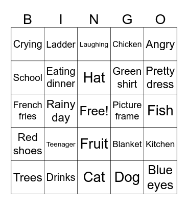 Movie night Bingo Card