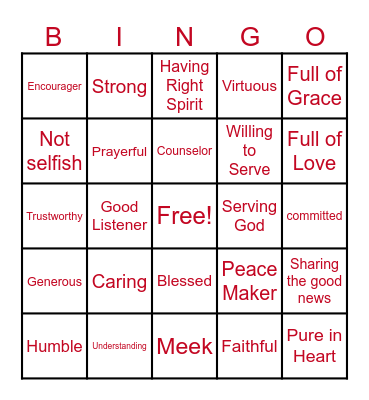 Bloom Where You're Planted Bingo Card