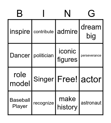 Vocabulary Bingo Card