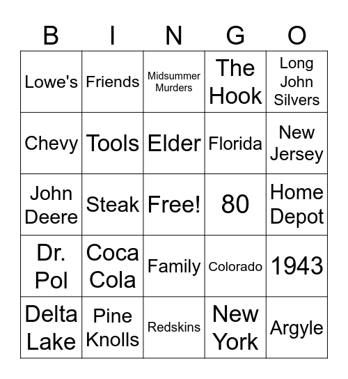 HAPPY BIRTHDAY JOHN Bingo Card