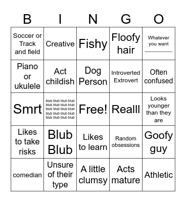 Mr. Fish Kinnie Bingo Card