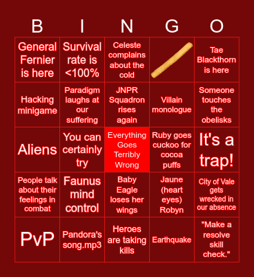 Aria of Souls: White Like Snow Bingo Card