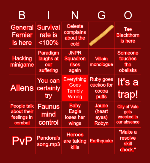 Aria of Souls: White Like Snow Bingo Card