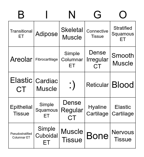 Tissue BINGO! Bingo Card