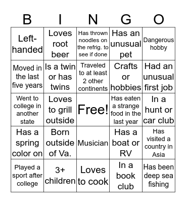 VBIDA BINGO Card