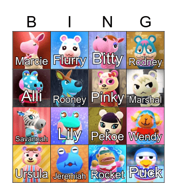 Trans Pride ACNH Bingo! Bingo Card