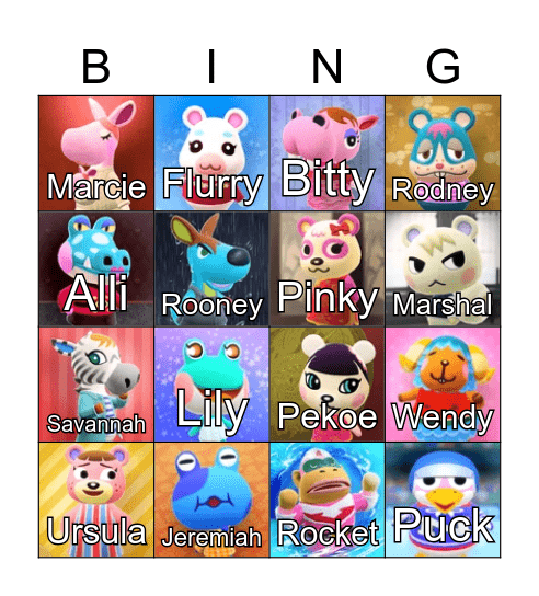 Trans Pride ACNH Bingo! Bingo Card