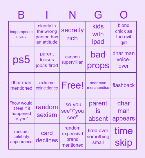 dhar man bindo Bingo Card