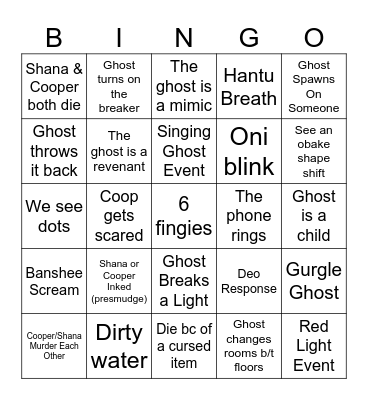 National Ghost Hunting Day Bingo Card