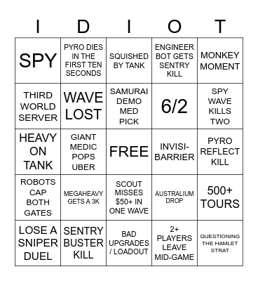 TWO CITIES BINGO Card