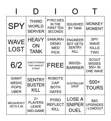 TWO CITIES BINGO Card