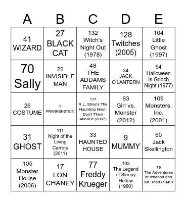 HALLOWEEN 2023 Bingo Card