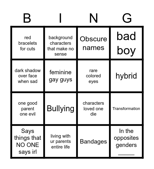 Gacha life bingo board Bingo Card