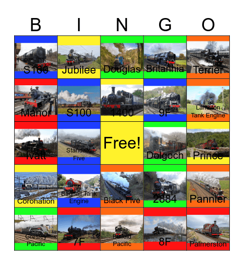 Britain's Steam Locomotives:100 of the Best Bingo Card