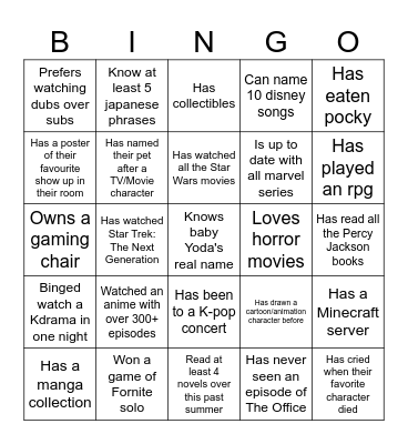 MIDNIGHT ASSOCIATION Bingo Card