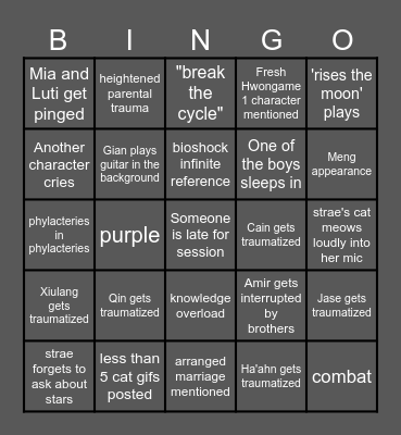 hwongame 2 2 oct/7 oct Bingo Card