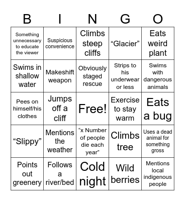 Man vs. Wild Bingo Card