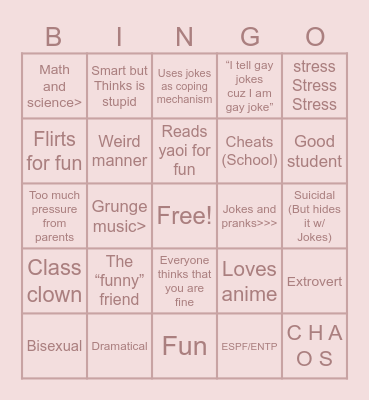 Akarsha from butterfly soup Bingo Card