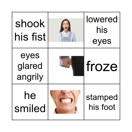 Show, Not Tell Bingo Card