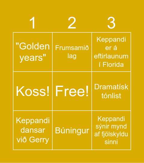 Gullpiparinn Bingo Card