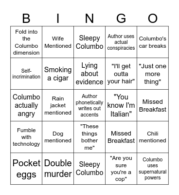 COLUM-BINGO Card