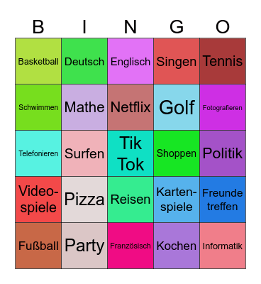...macht (mir ) Spaß Bingo Card