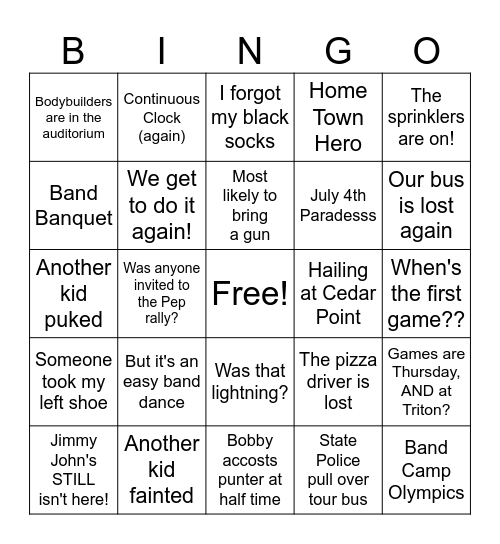 SMB Bingo Card