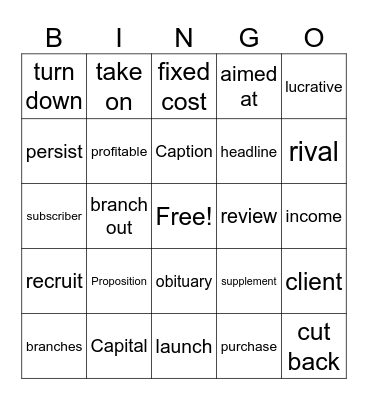 M5 Unit 6 Bingo Card