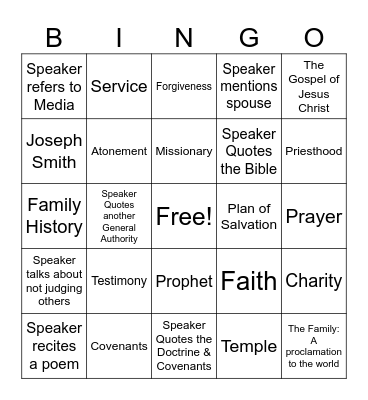 Conference Bingo Card