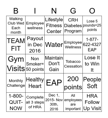 Healthy Me Bingo    Bingo Card