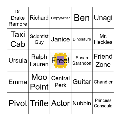 Friends Game Night Bingo Card