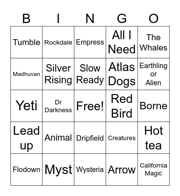 GOOOOOOSE 10/1-10/2 Bingo Card