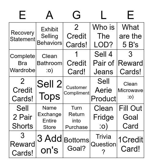 Eagle Bingo Card