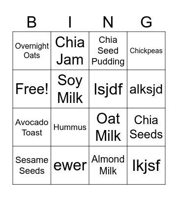 Halloween Nutrition Bingo Card