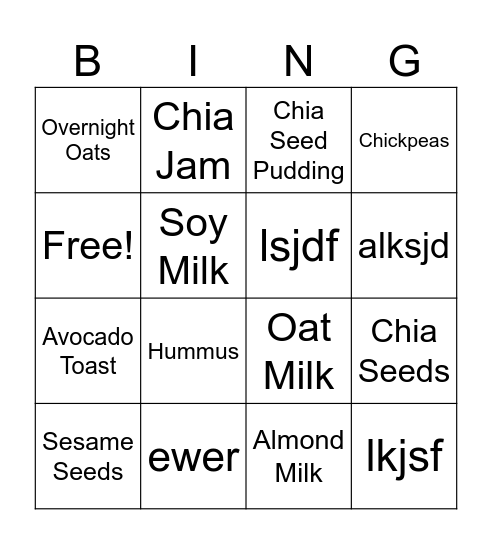 Halloween Nutrition Bingo Card