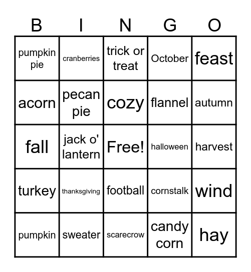 FALL BINGO Card
