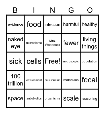 Microbiome Bingo Card
