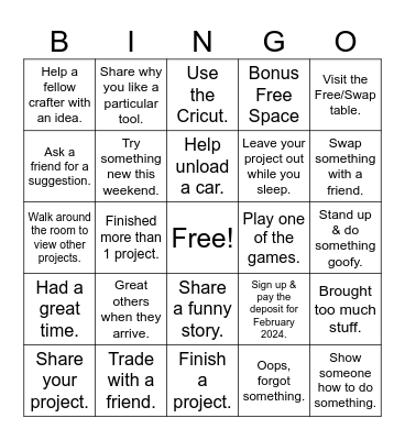CRAFT BINGO Card