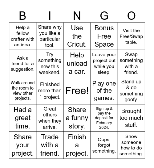 CRAFT BINGO Card