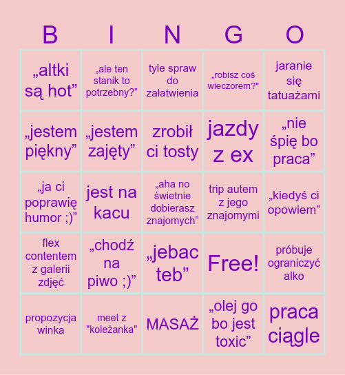 DOMINIK BINGO Card