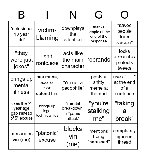 nectarine's response Bingo Card