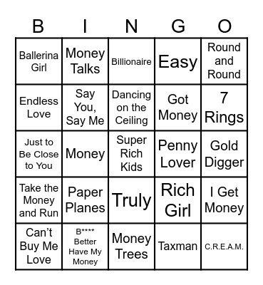 Richie Rich Bingo Card