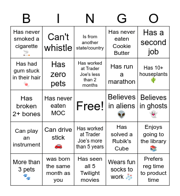 Crew Party Bingo 🎉 Bingo Card