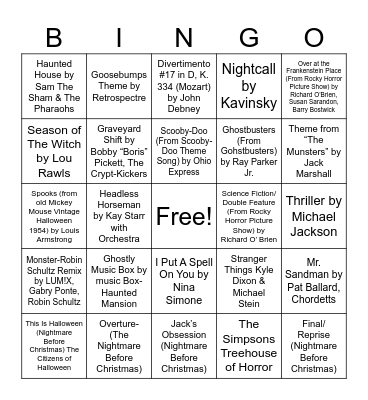 Halloween Bingo Card