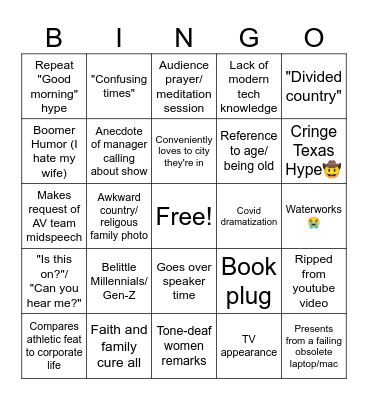 Keynoter Cliché 2023 Bingo Card