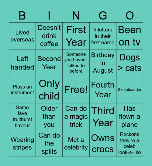 People Round Bingo Card